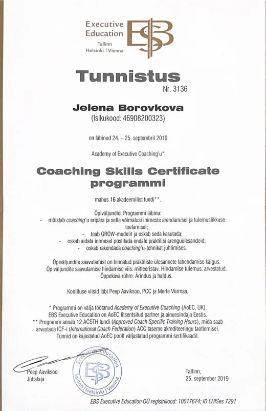 Coaching Skills Certificate